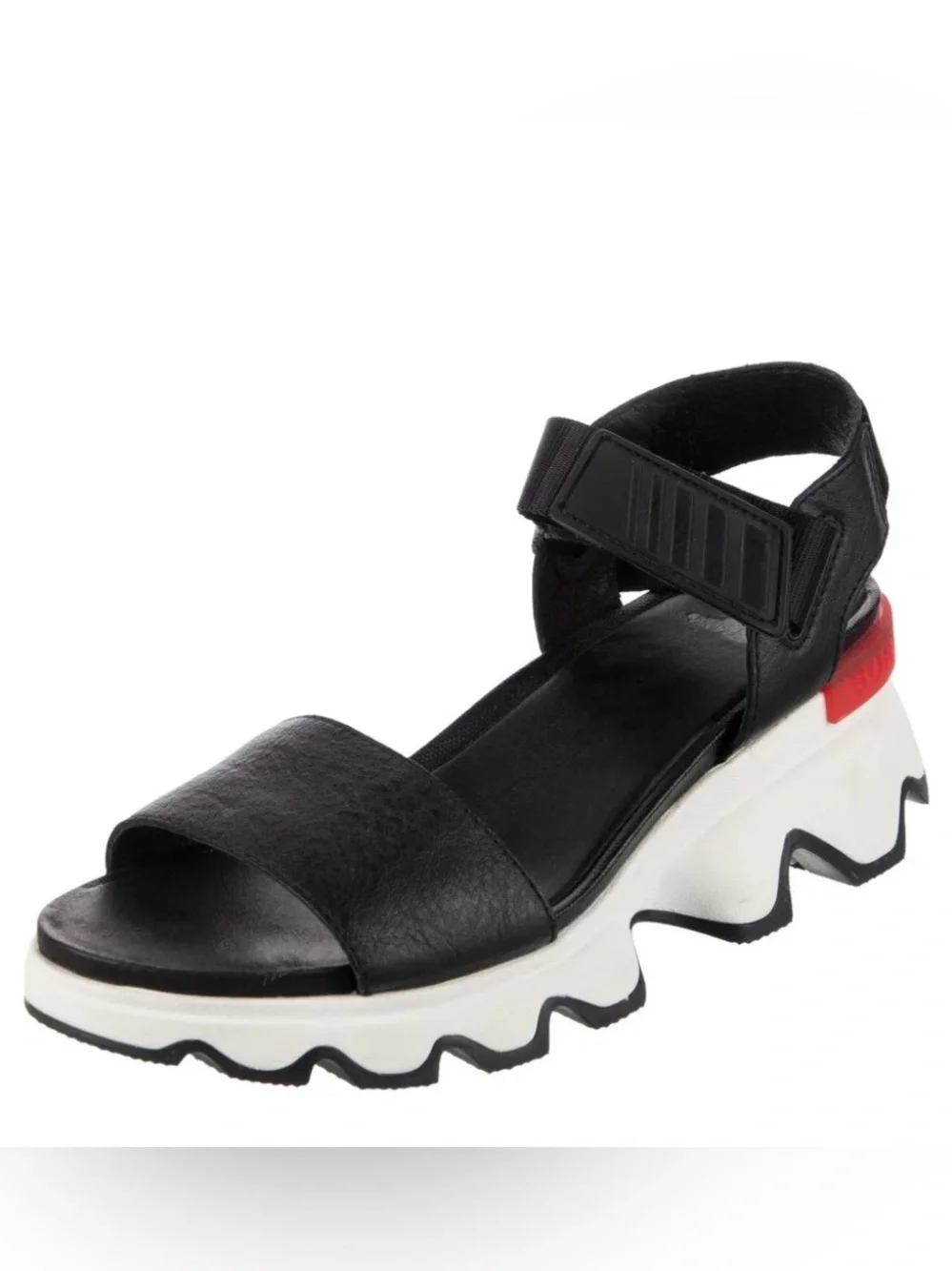 Sorel  Black Leather Platform Heels 2.75” Sandal